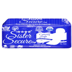 Sister Secure Regular Sanitary Pads with Wings (240mm) – Pack of 18