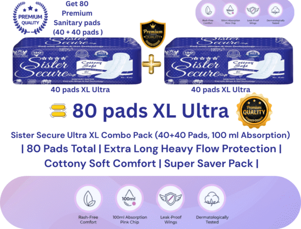 Ultra XL sanitary pads 80 pads combo